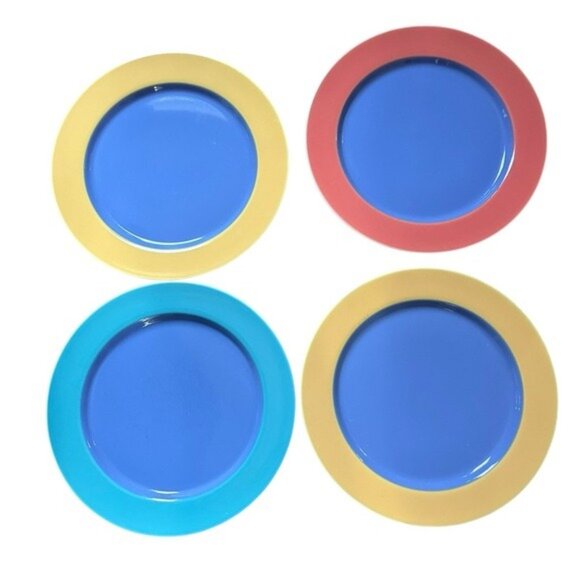 4 Lindt Stymeist Colorways DInner Plates original discontinued Japan rainbow - Picture 1 of 4